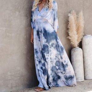Vici Collection Thumbs Up Tie Dye Kimono Dress